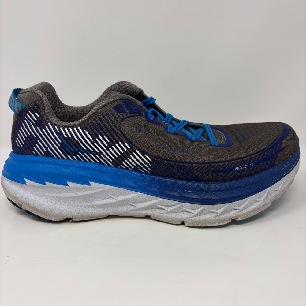 Hoka Bondi 5 Mens Size 8.5 Grey Blue Running Shoes (1014757 CGTB)